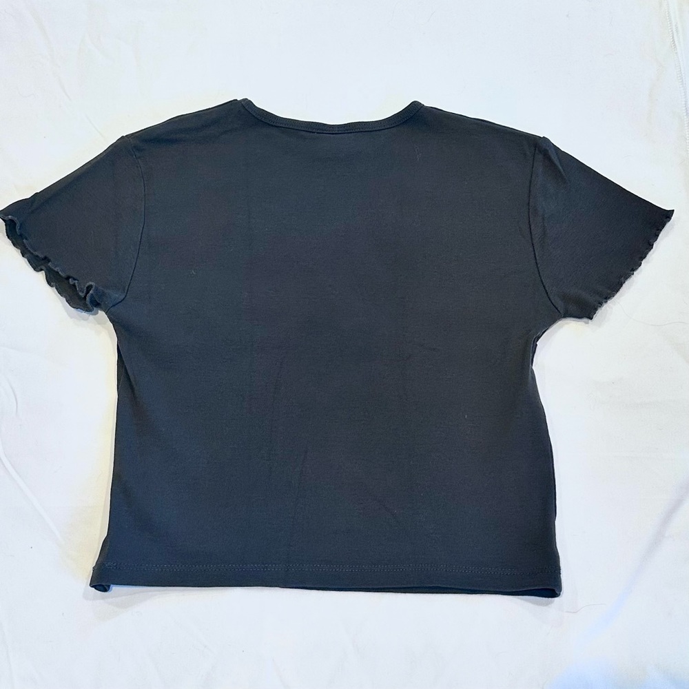 ZARA Short Sleeve Cropped Graphic Retro Top - Picture 4 of 7